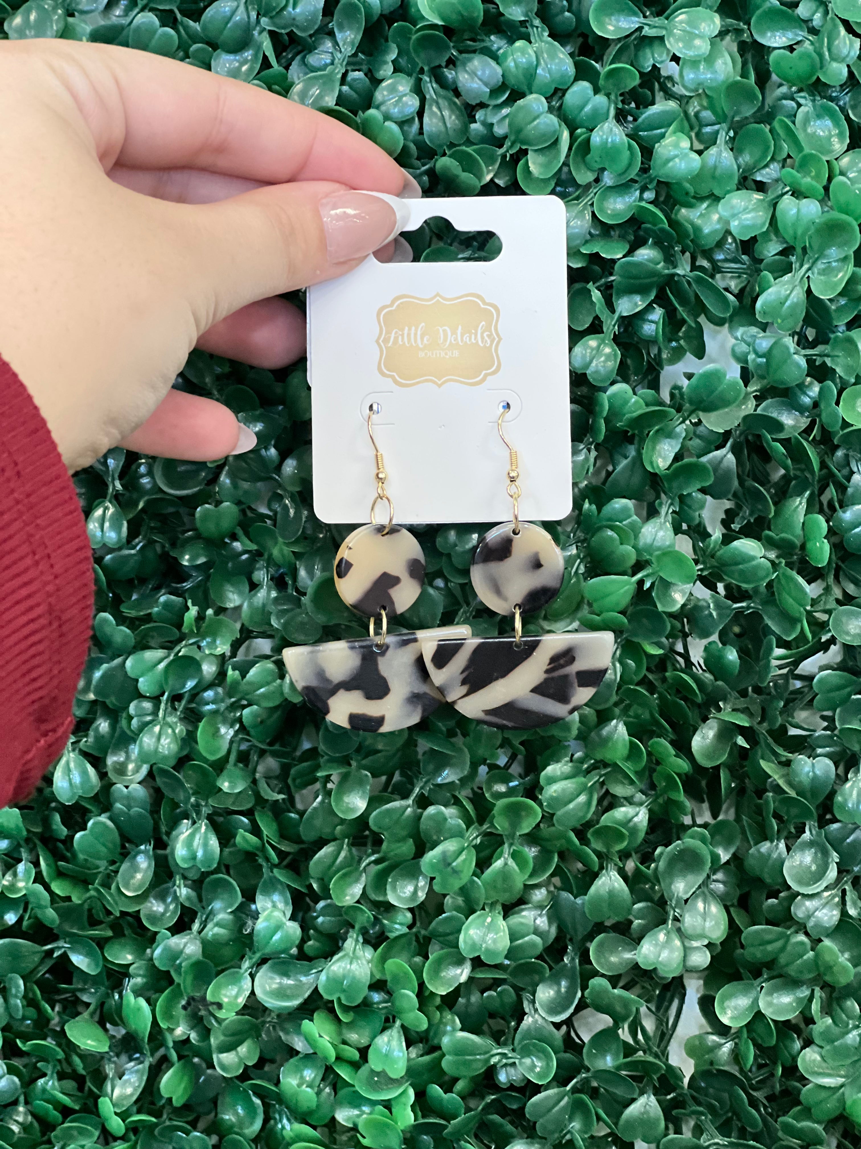 Blonde Tortoise Moon Earrings