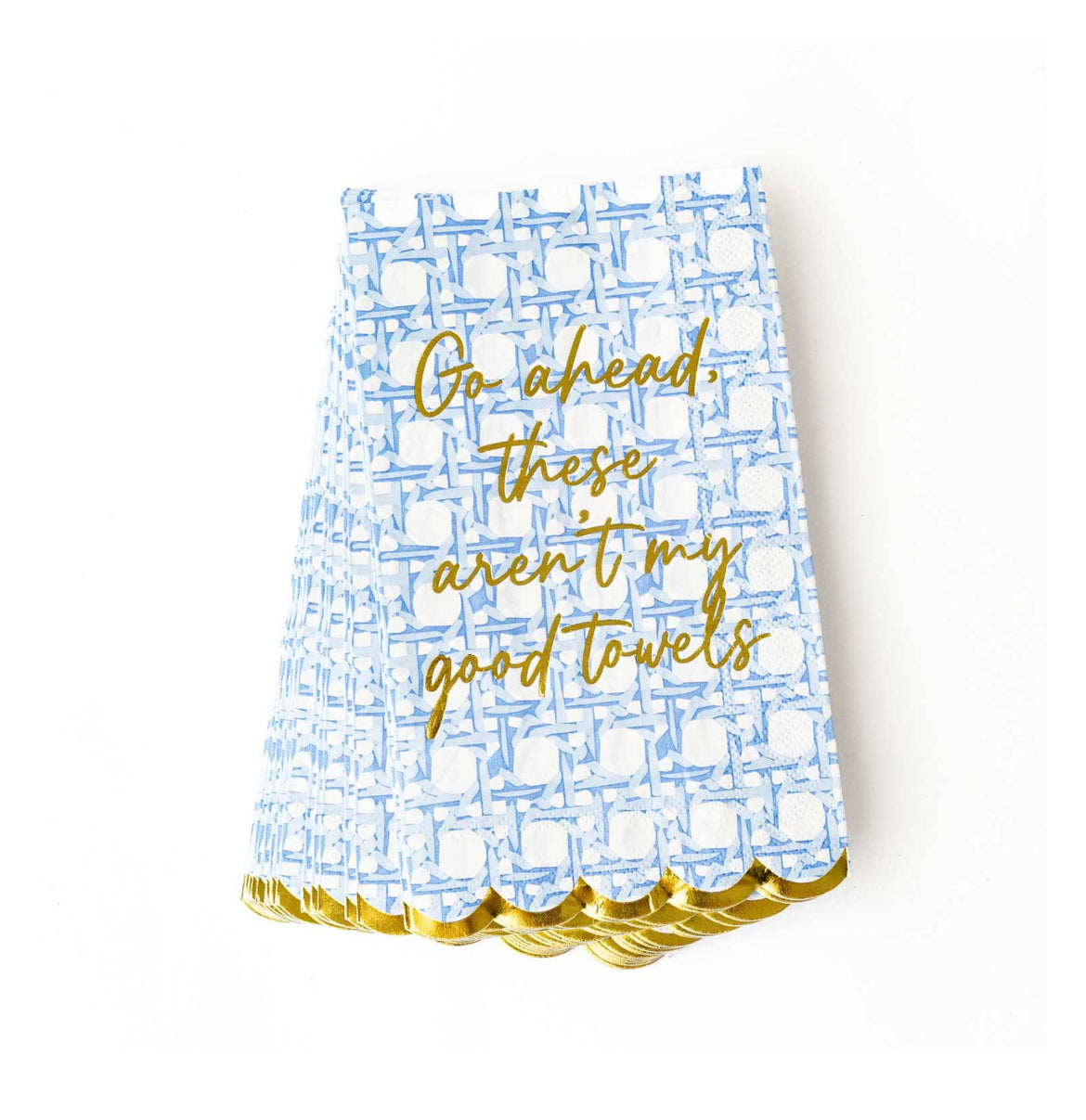 Paper Guest Towel Pack - Blue Cane
