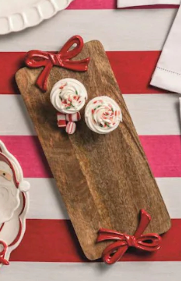 Red Bow Handle Wood Board