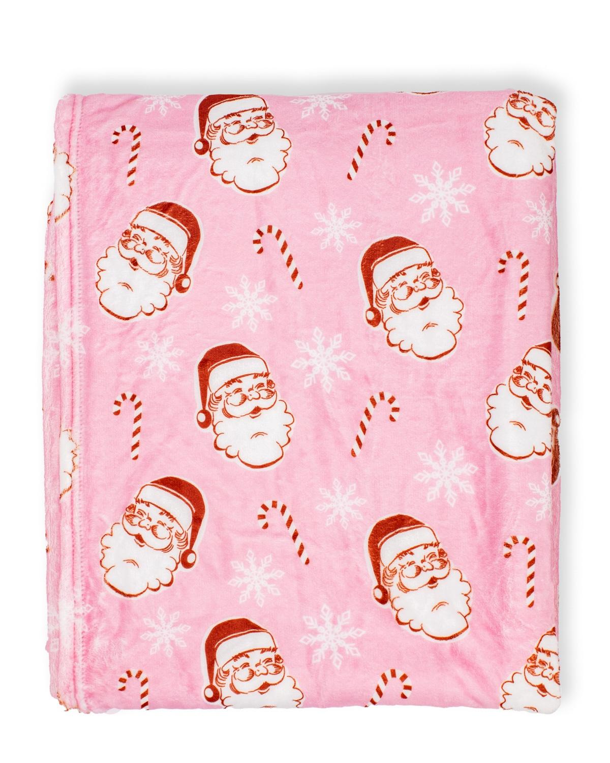 Candy Cane Cutie Throw Blanket - Pink