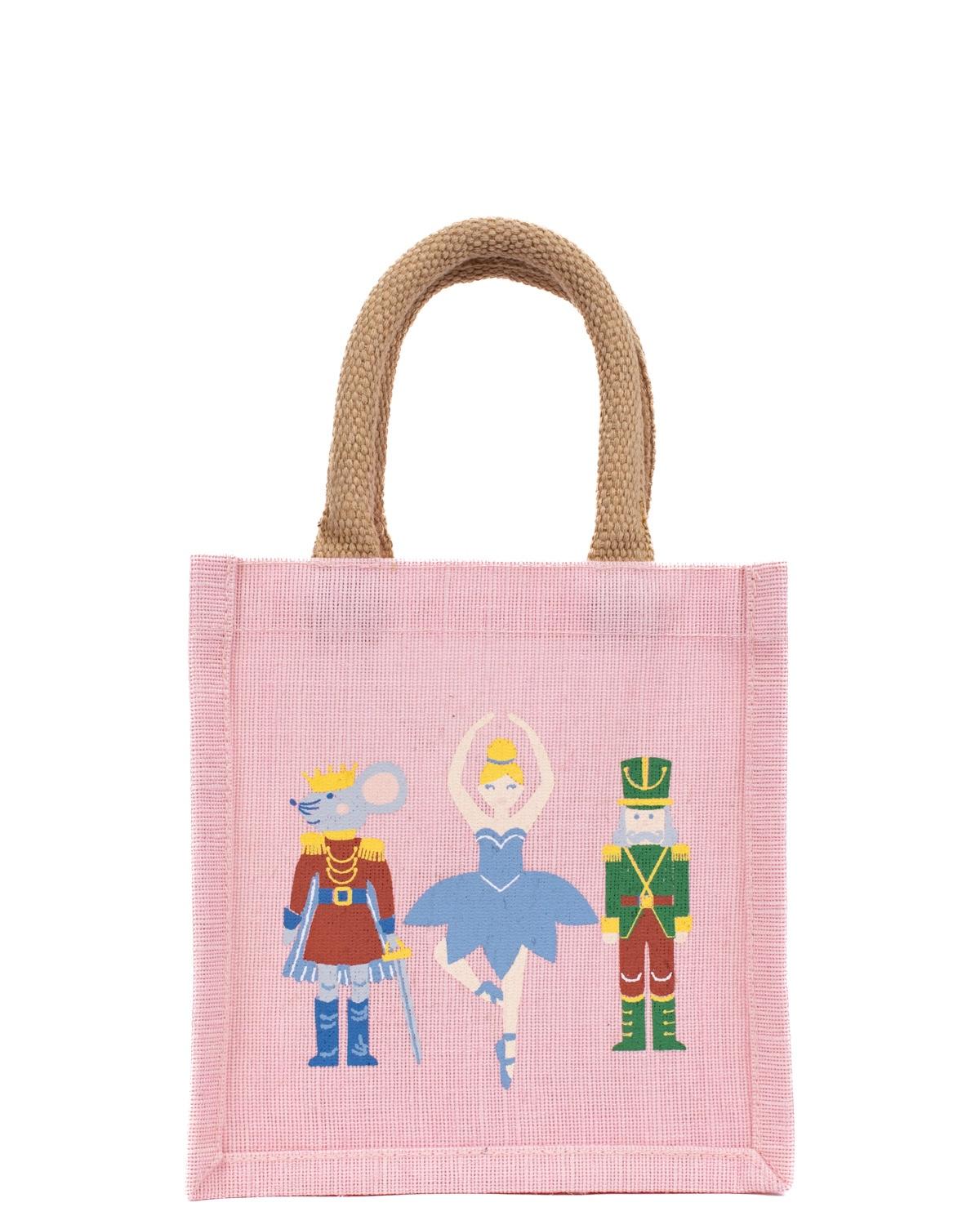 Nutcracker Waltz Juco Petite Gift Tote - Pink/Multi