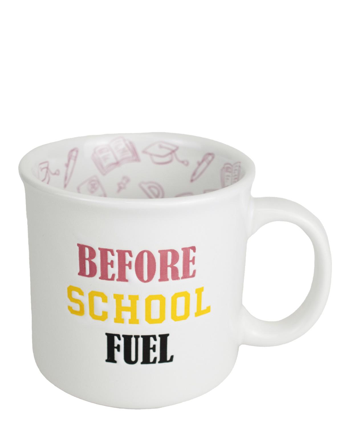 Before School Fuel Coffee Mug - White/Pink
