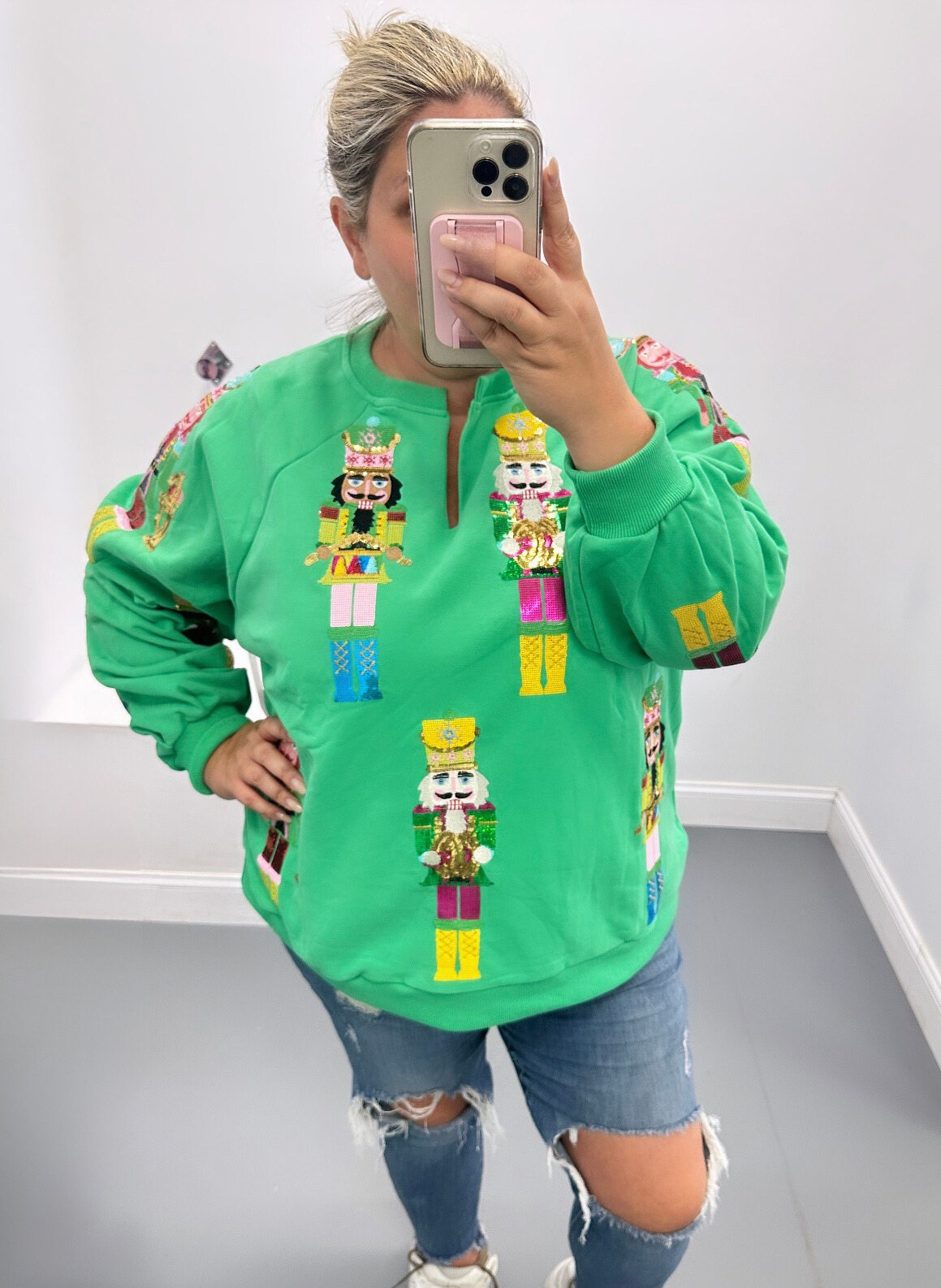 Queen of Sparkles Nutcracker Band Sweatshirt - Green