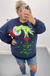 Queen of Sparkles Grinch Mistletoe Hand Sweatshirt - Navy