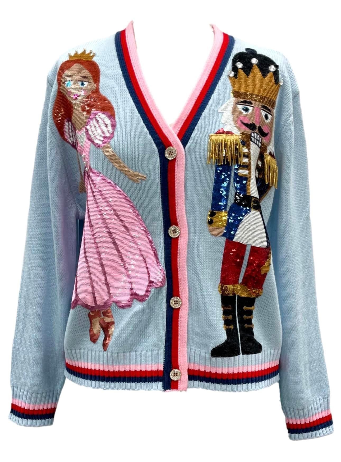 Queen of Sparkles Nutcracker and Clara Cardigan - Light Blue