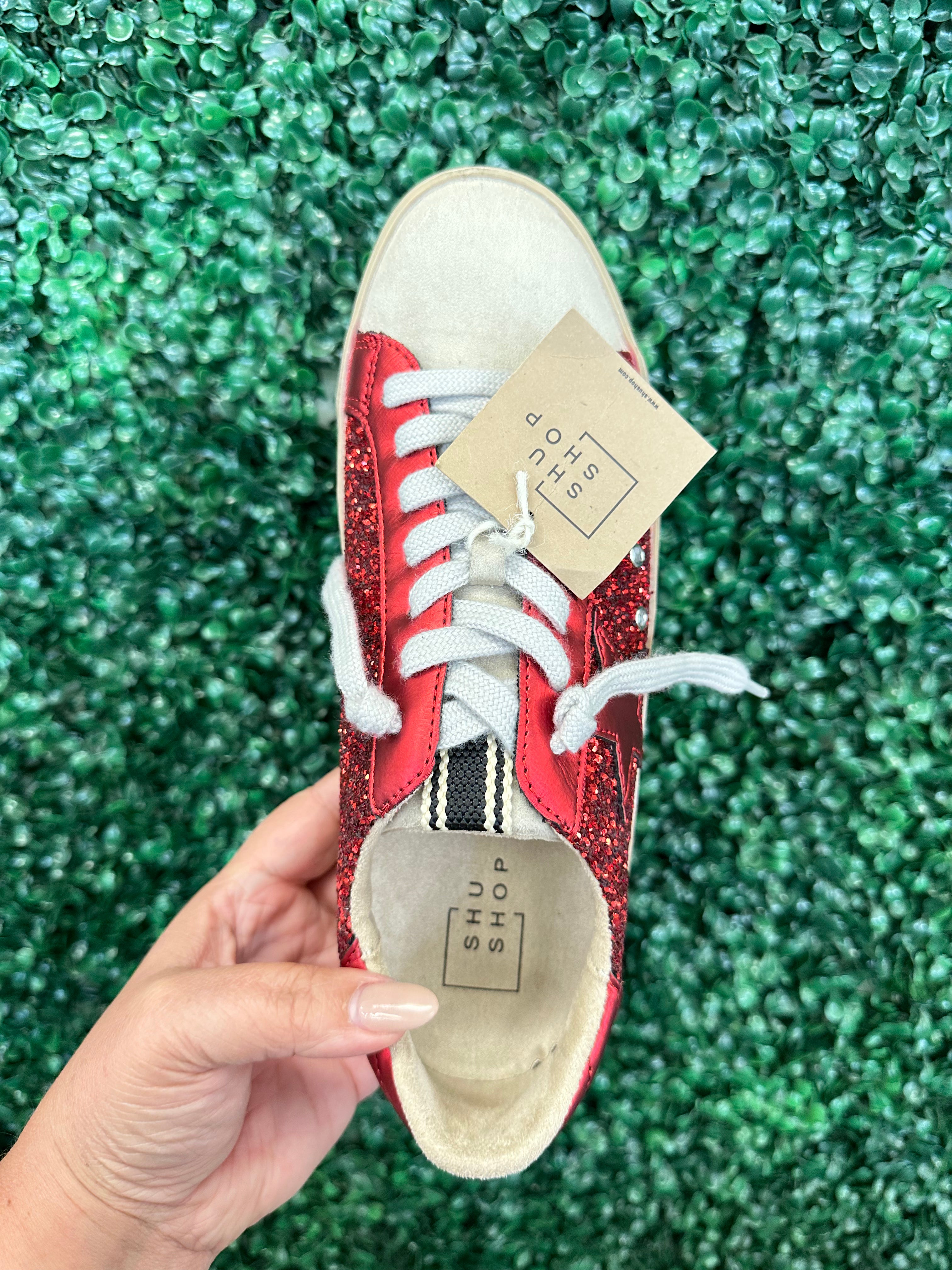 Shu Shop Paula Sneaker - Red Glitter