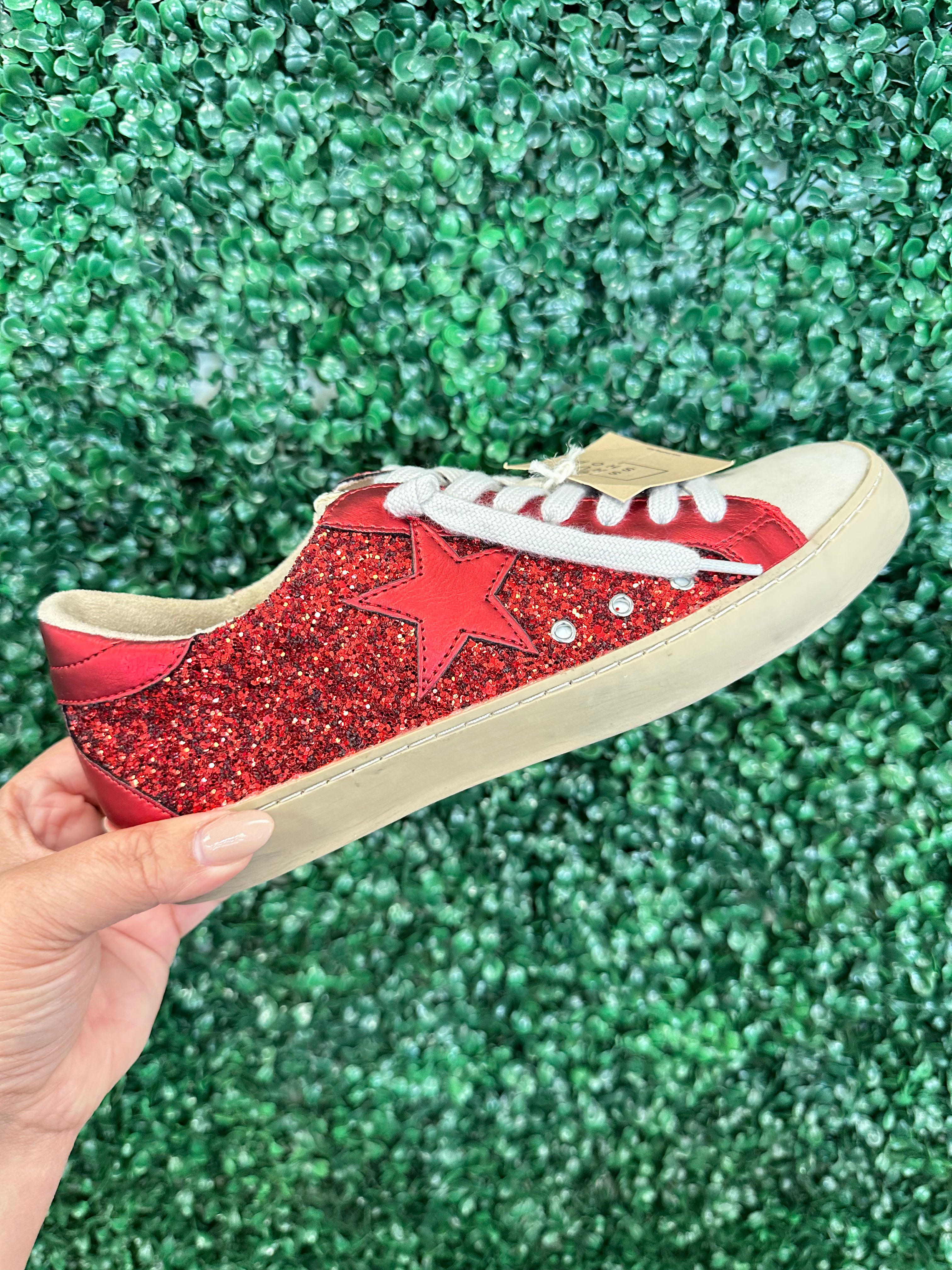 Shu Shop Paula Sneaker - Red Glitter