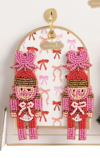 Holiday Beaded Earrings - Nutcracker