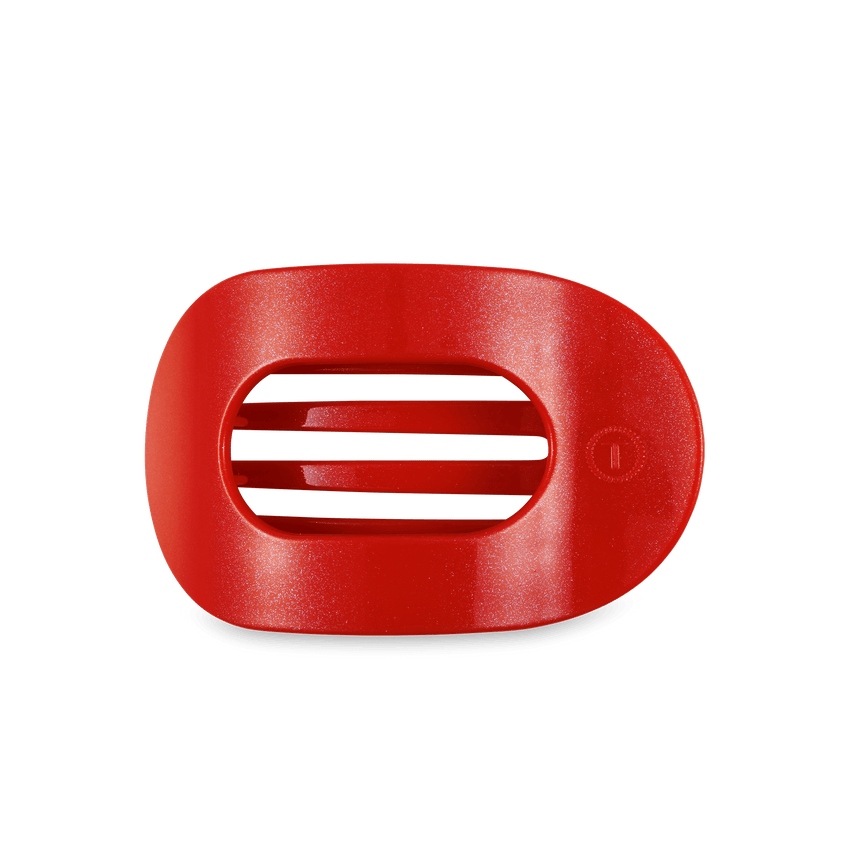 Teleties Medium Flat Round Clip - Rudolph Red