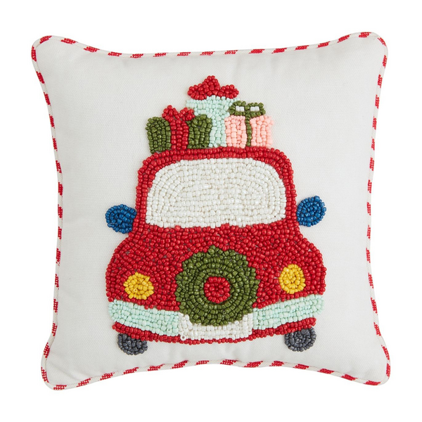 Car Mini Christmas Beaded Pillow