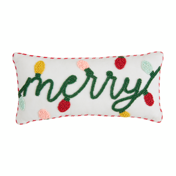 Merry Mini Christmas Beaded Pillow