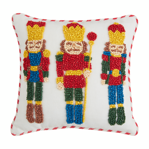 Nutcracker Mini Christmas Beaded Pillow