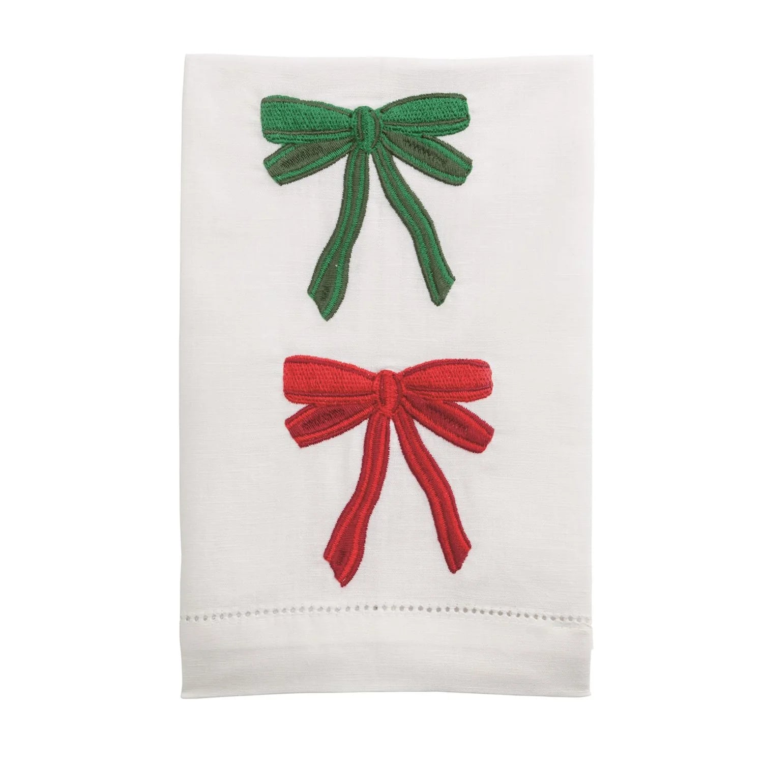 Two Bows Embroidered Dish Towel