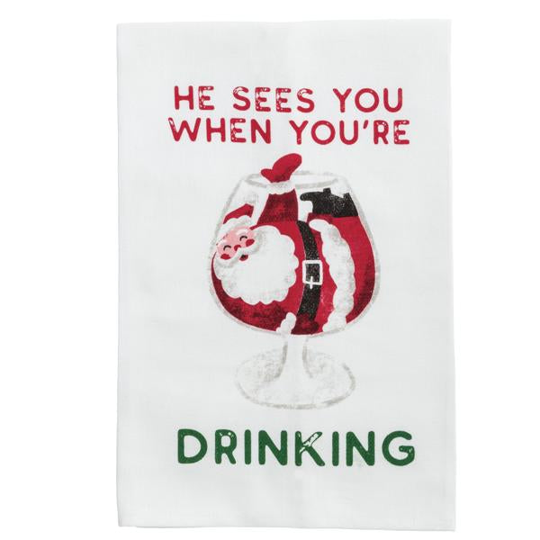 He Sees You Holiday Bar Towel