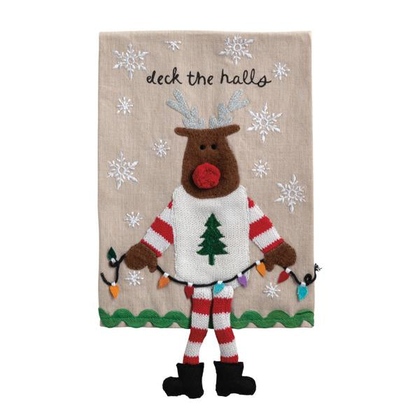 Reindeer Dangle Leg Dish Towel