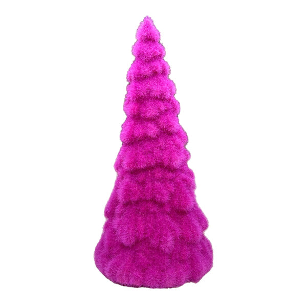 Flocked Display Tree - Raspberry