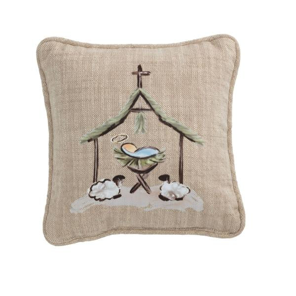 Manger Scene Mini Pillow