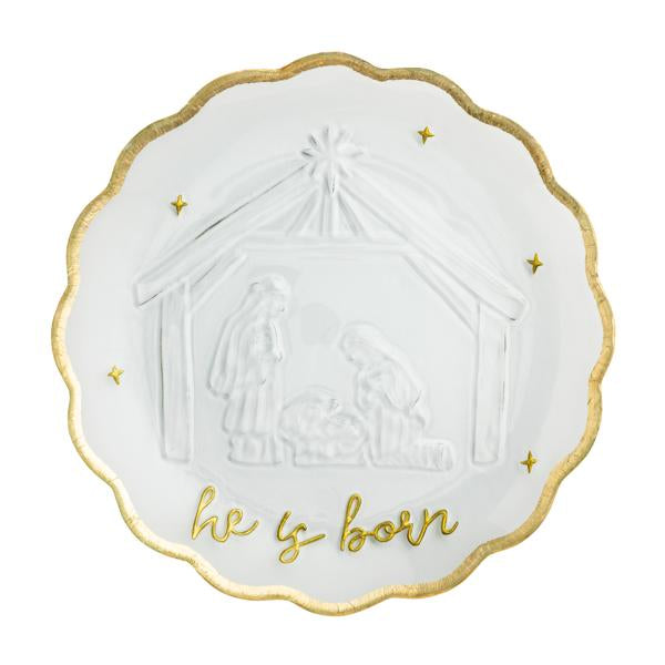 Glass Nativity Platter