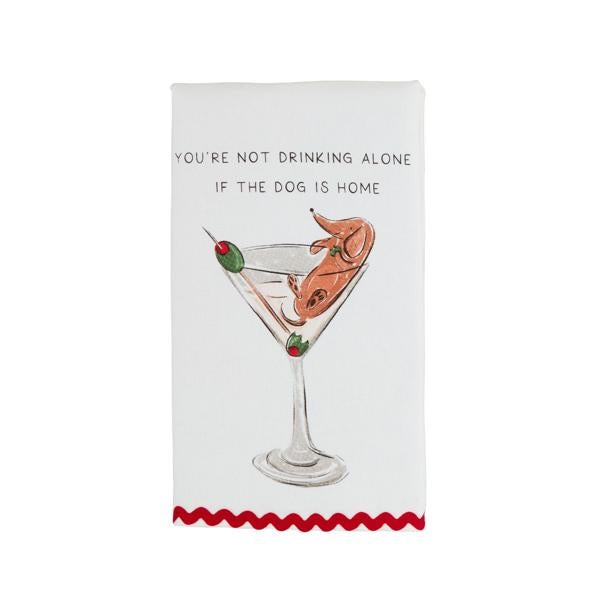 Martini Dog Ric Rac Towel