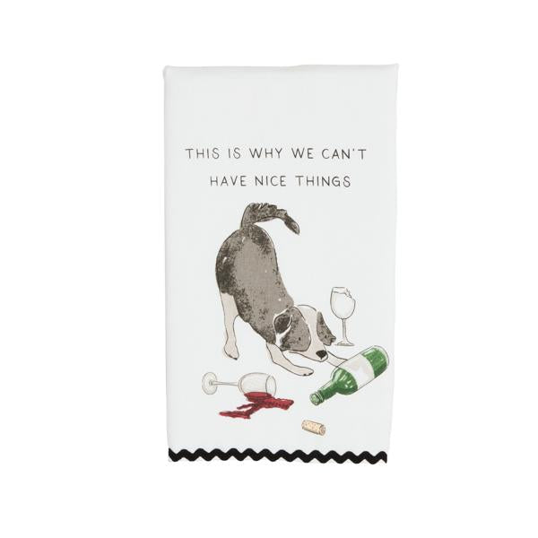 Wine Dog Ric Rac Towel