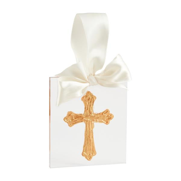 Acrylic Ornament - Gold Cross