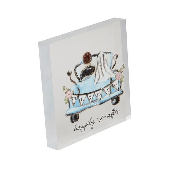 Happily Acrylic Wedding Plaque