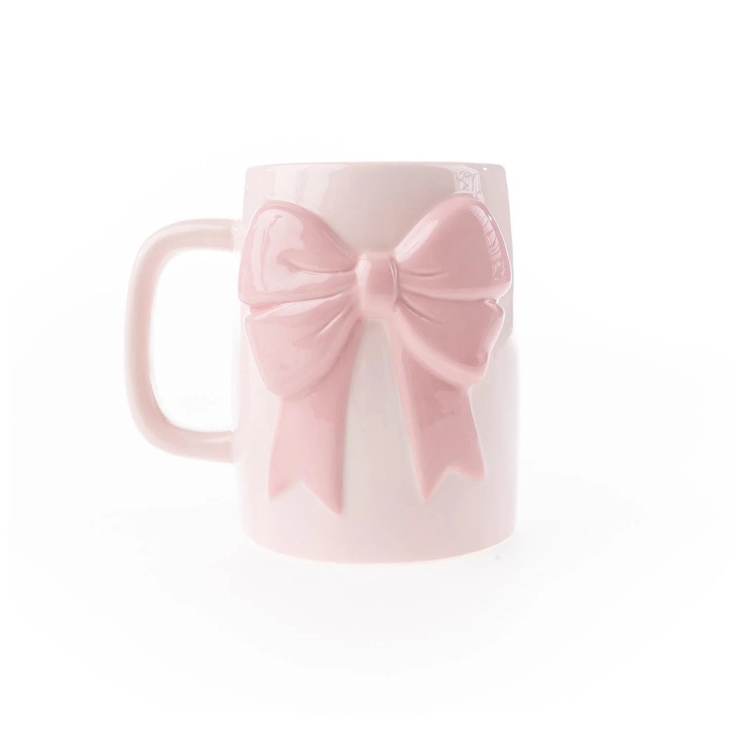 Mary Square Ceramic Mugs - Pink Bow