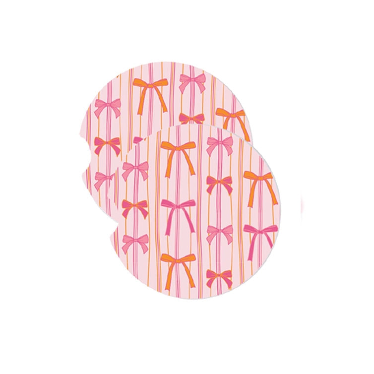 Mary Square Car Coaster - Bows