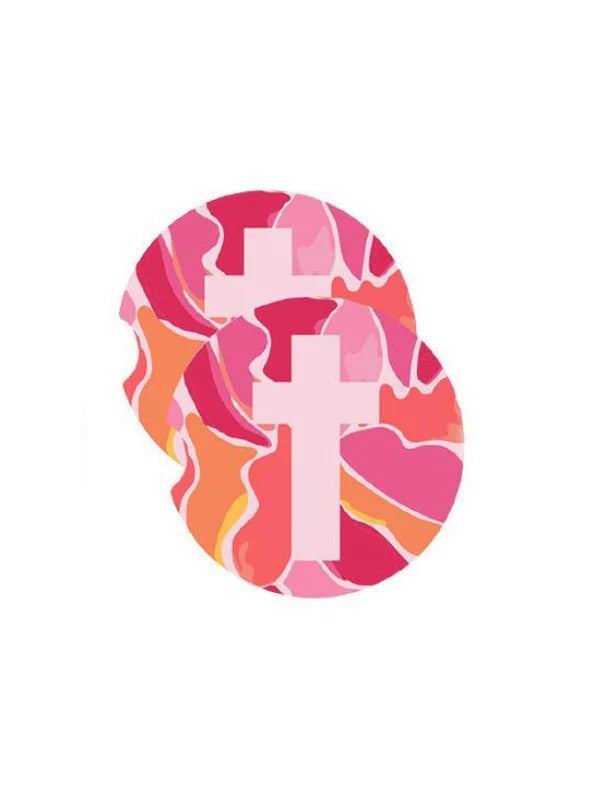 Mary Square Car Coaster - Cross