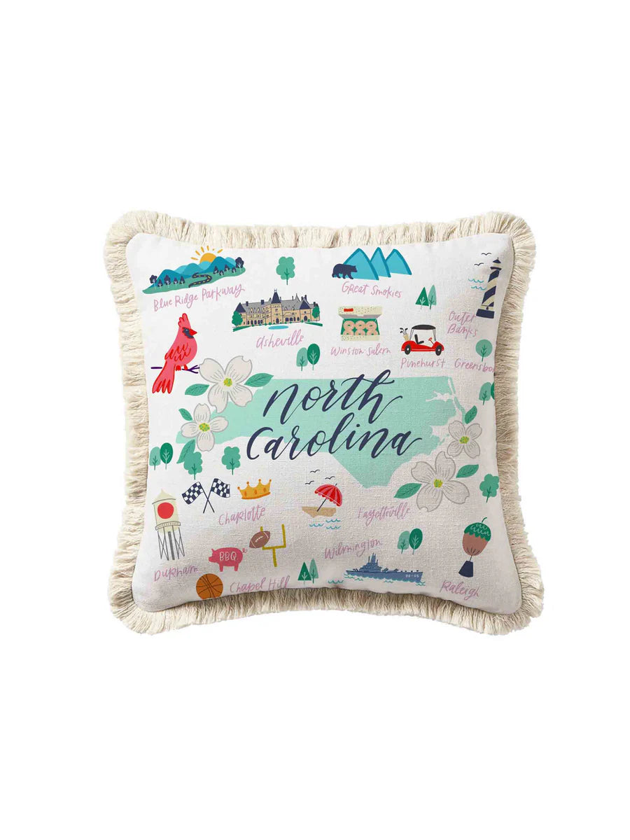 Mary Square North Carolina Artwork Square Pillow