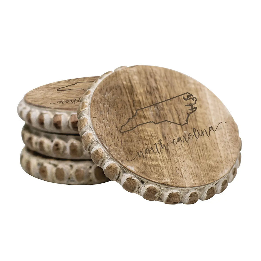 Mary Square North Carolina Beaded Edge Coasters
