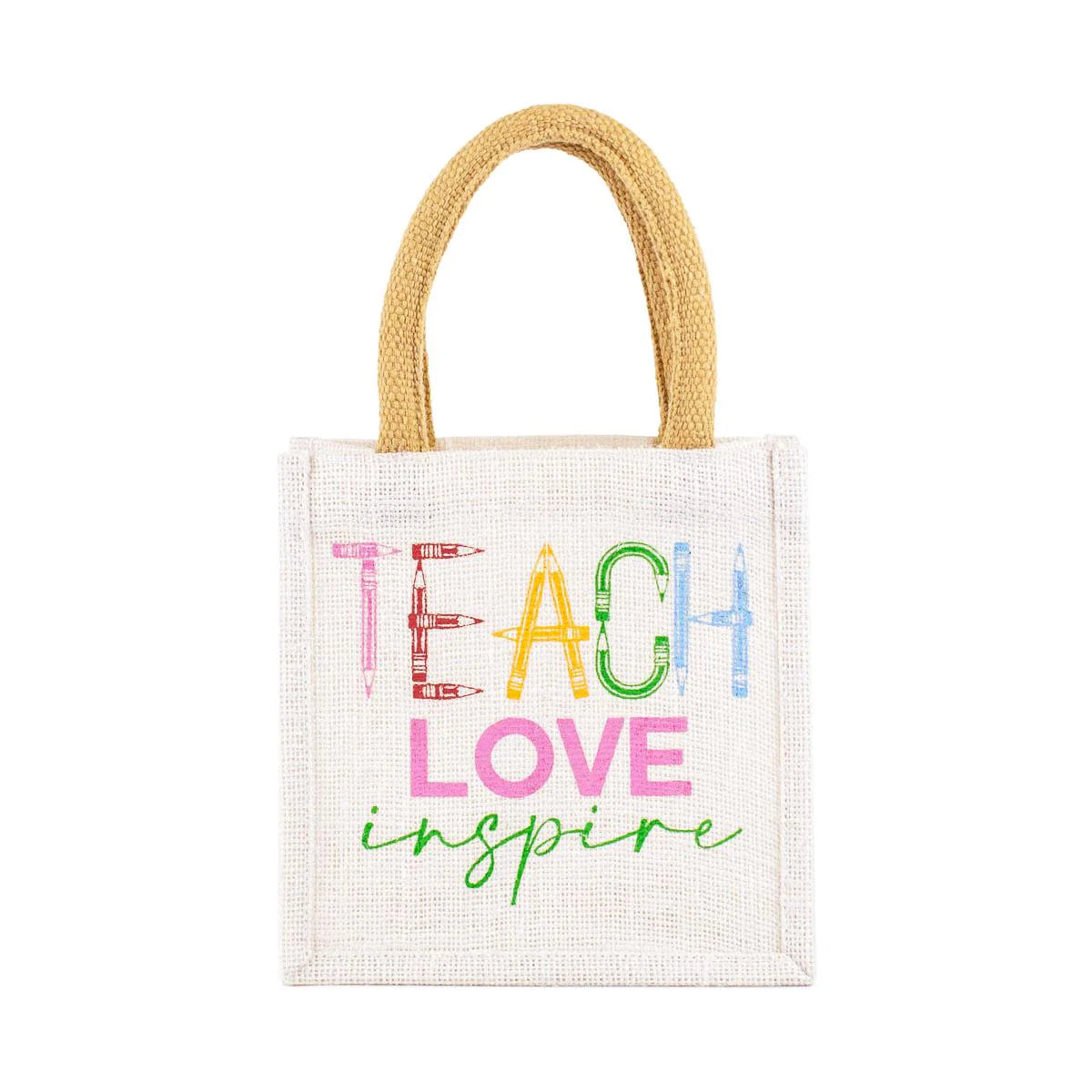 Teach Love Inspire Petite Gift Tote - White/Multi