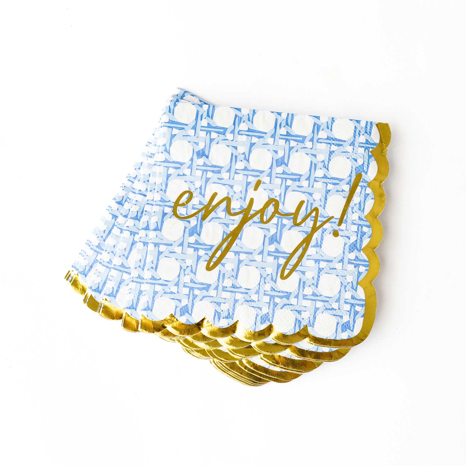 Paper Beverage Napkin Pack - Blue Cane