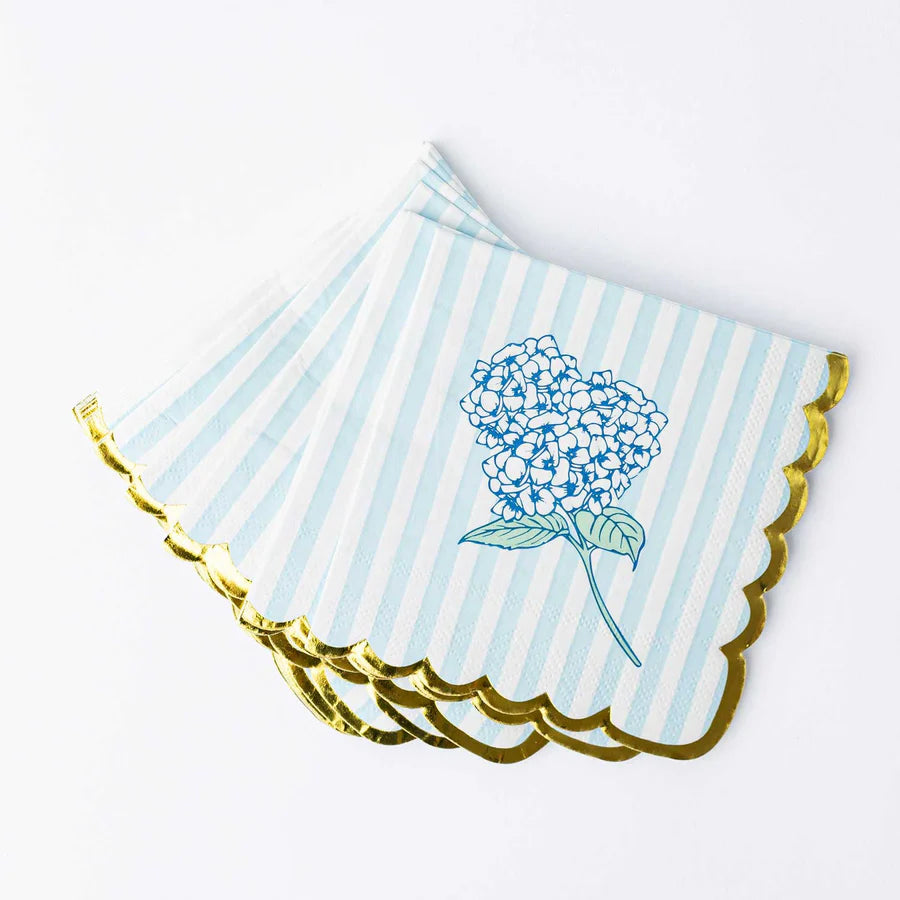 Paper Beverage Napkin Pack - Hydrangea Stem