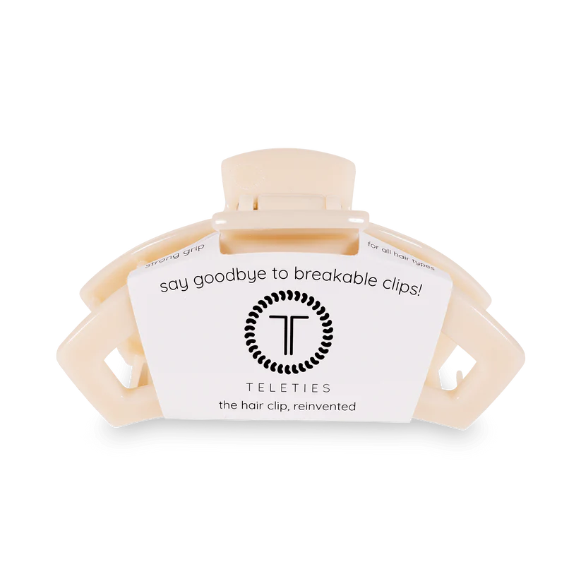 Teleties Small Open Hair Clip - Almond Beige