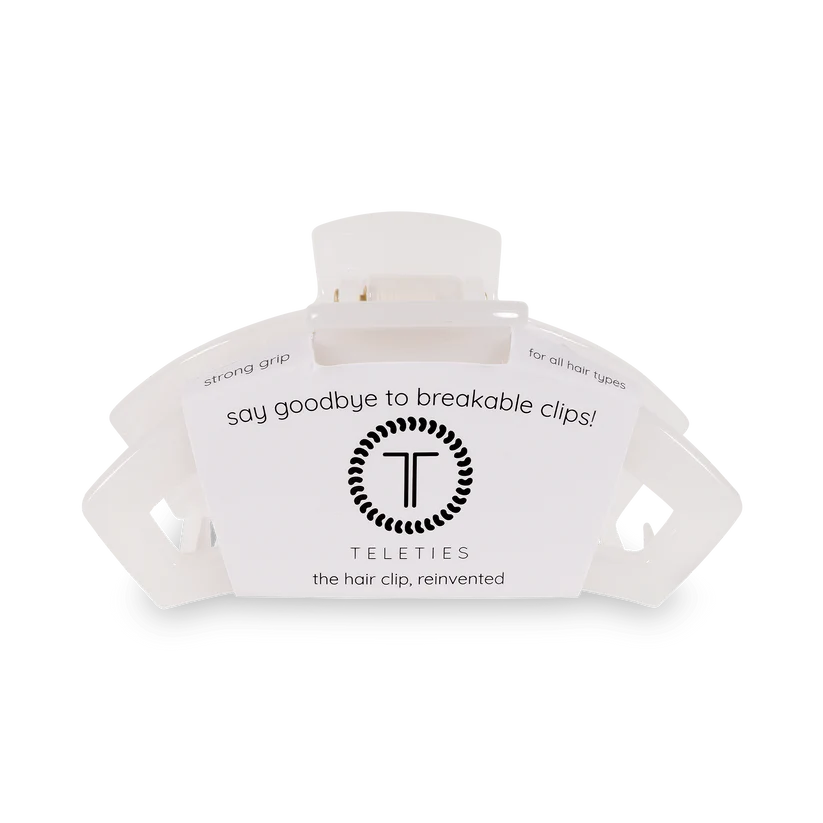 Teleties Small Open Hair Clip - Coconut White