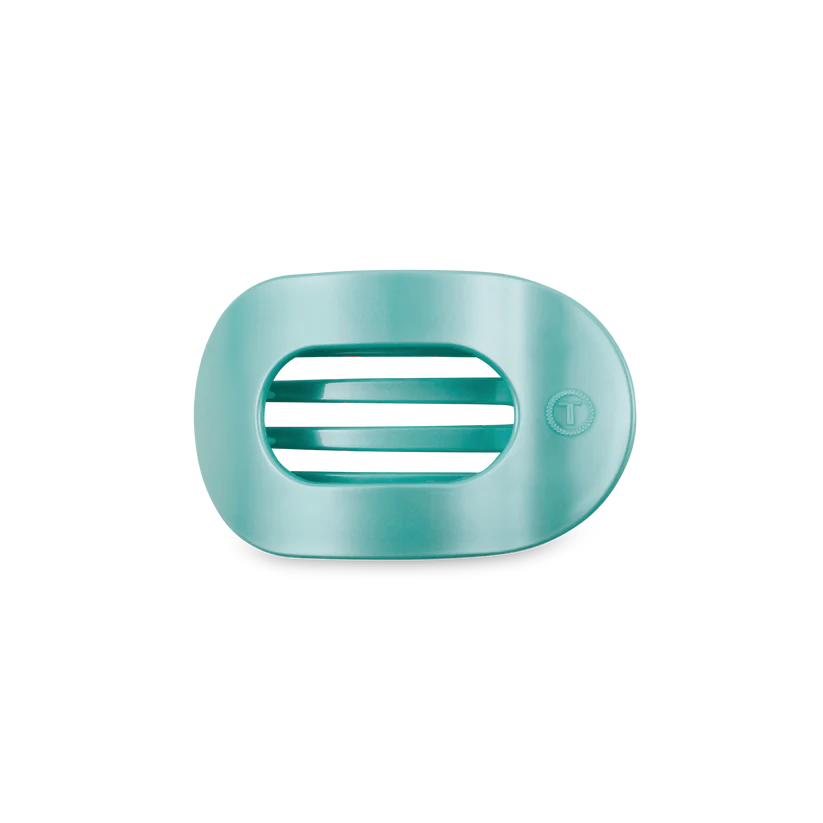 Teleties Small Flat Round Clip - Totally Turquoise