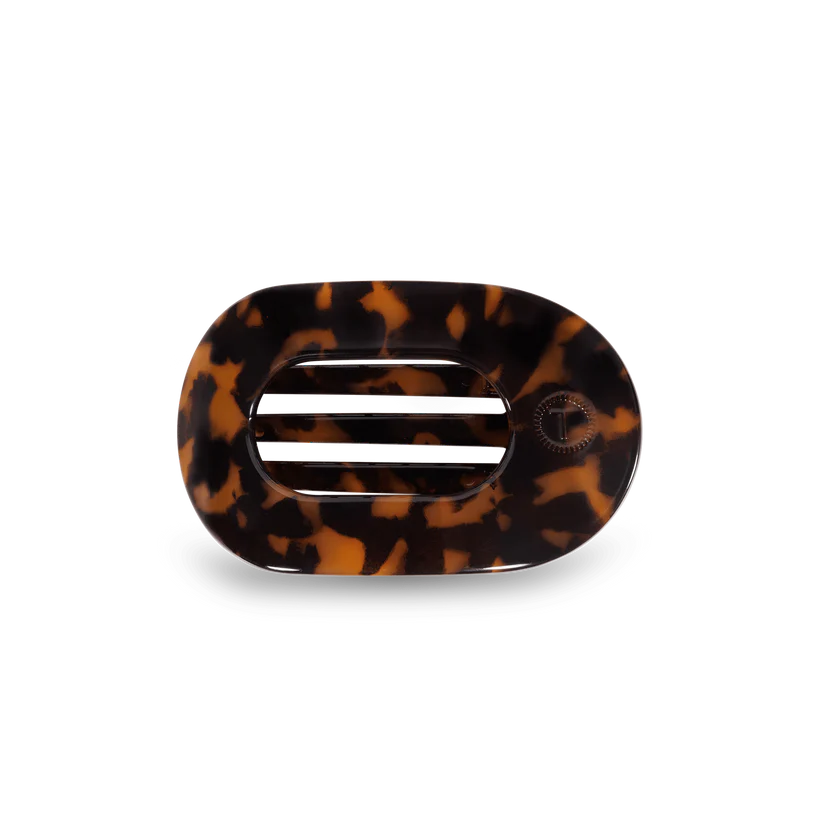 Teleties Small Flat Round Clip - Tortoise