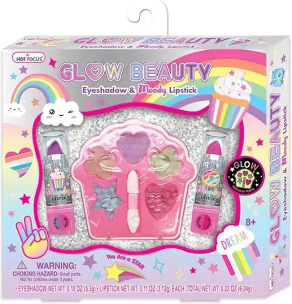 Glow Beauty Eyeshadow & Moody Lipstick - Rainbow