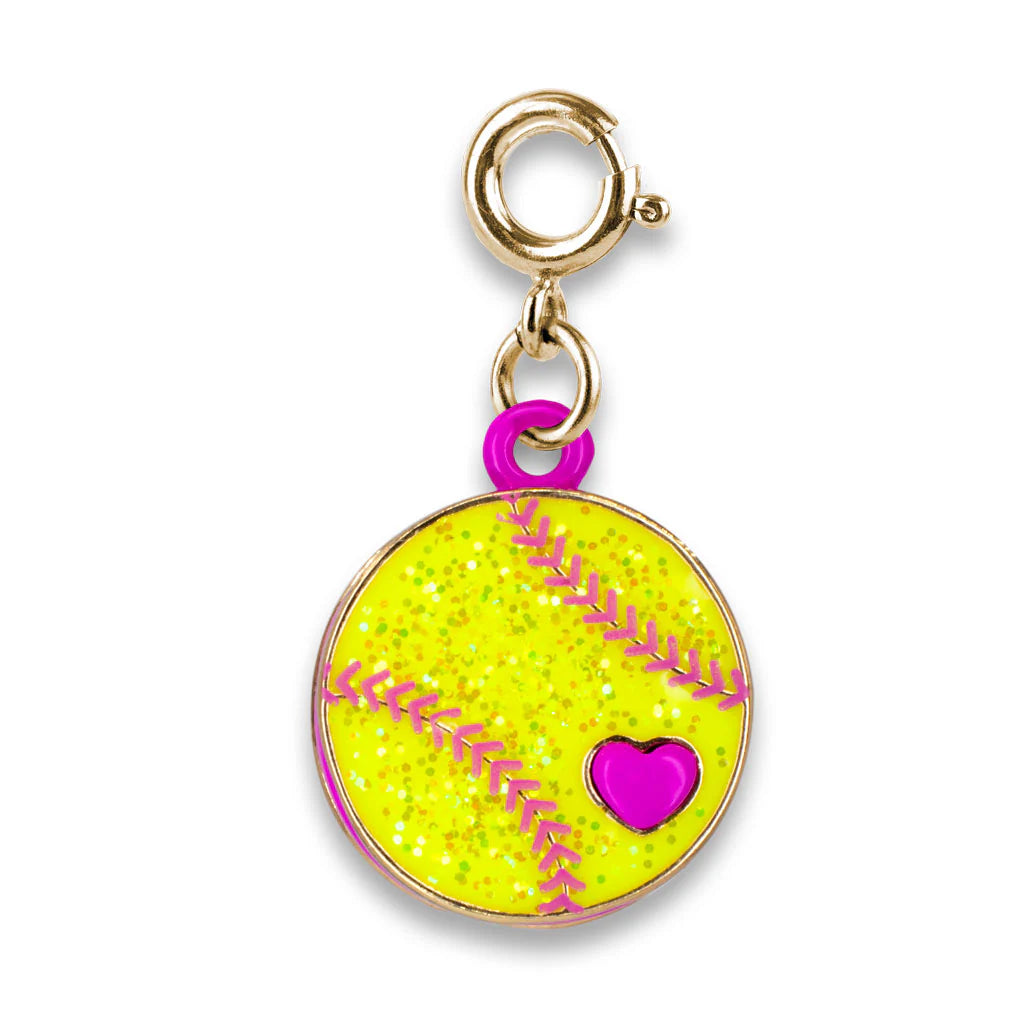 Charm It! Charm - Gold Glitter Softball