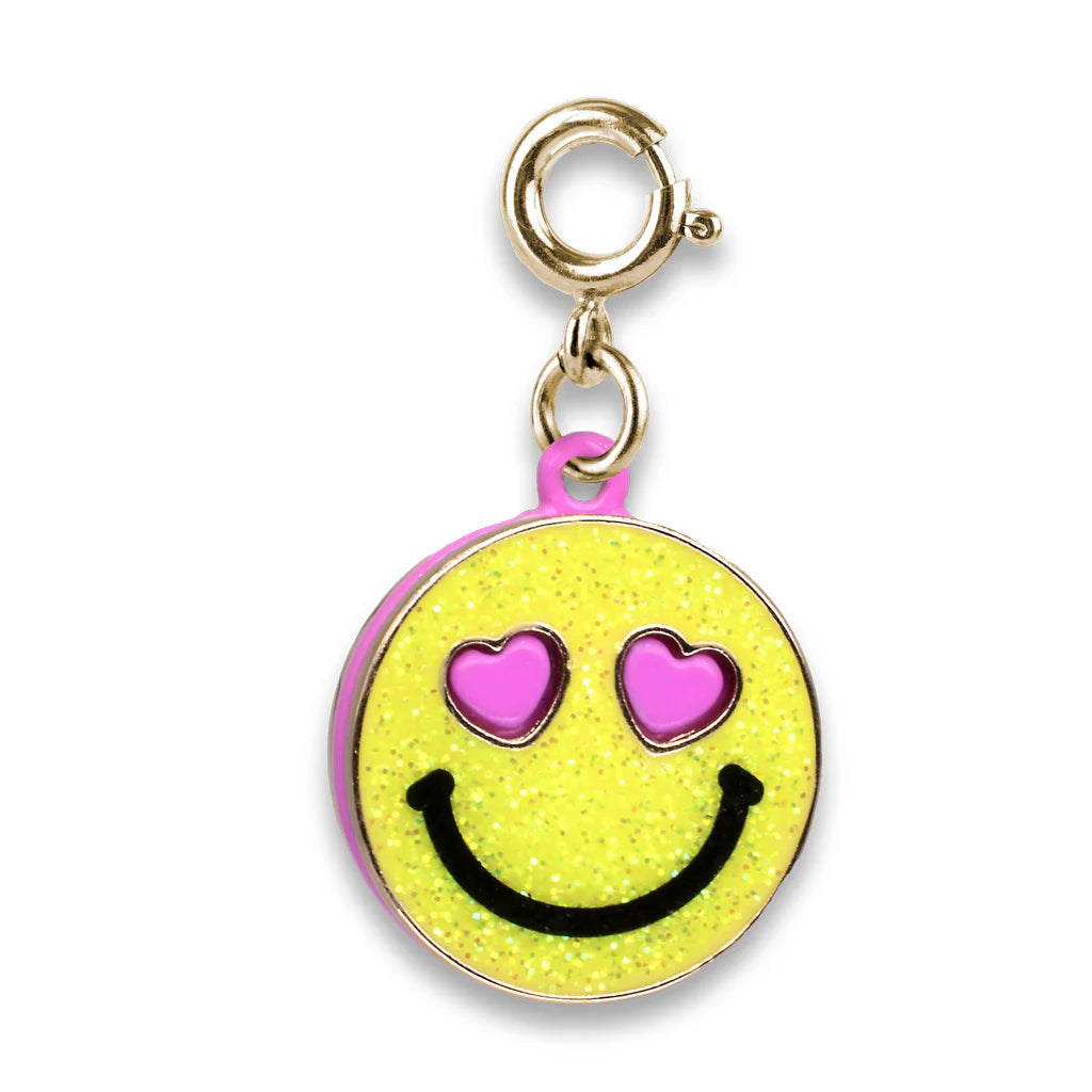 Charm It! Charm - Gold Glitter Smiley Face