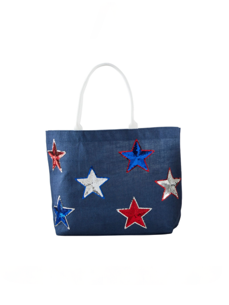 FINAL SALE 4th of July Sparkle Tote - Navy