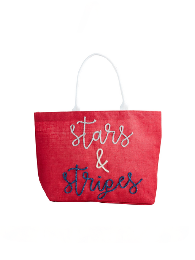 FINAL SALE 4th of July Sparkle Tote - Red