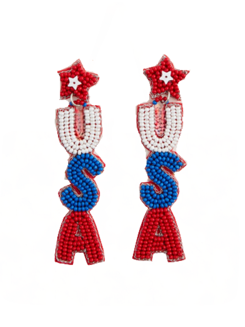 FINAL SALE 4th of July Earrings - USA