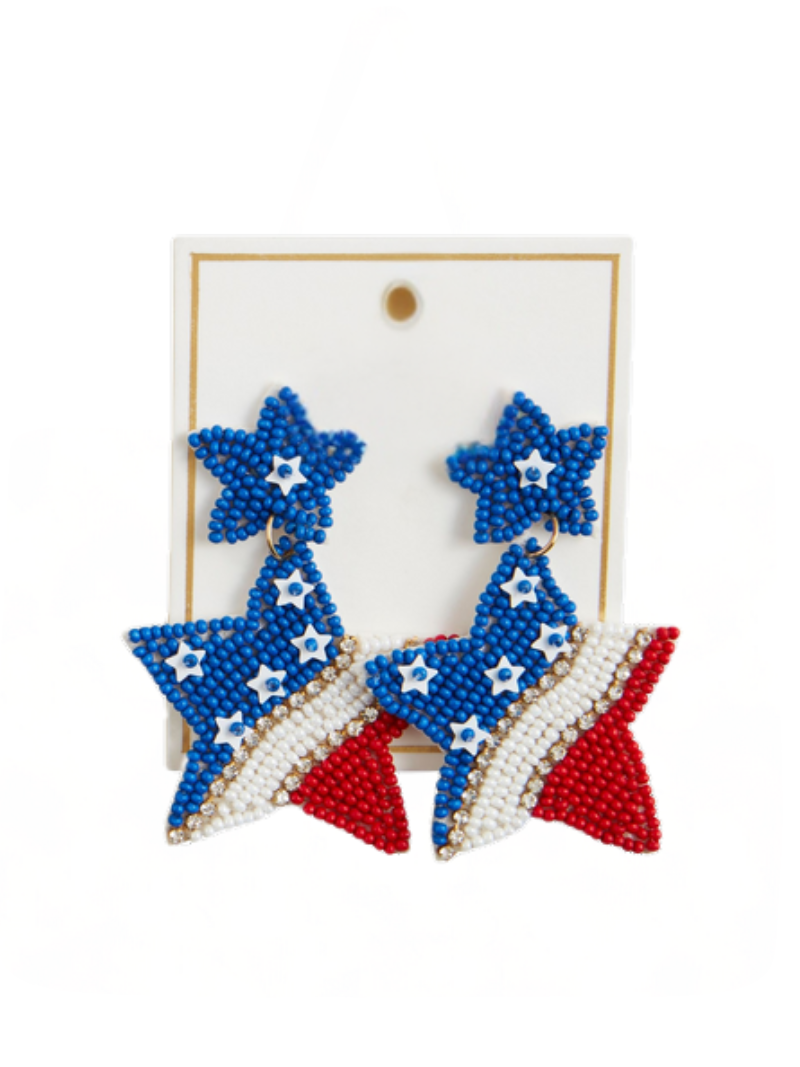 FINAL SALE 4th of July Earrings - Flag