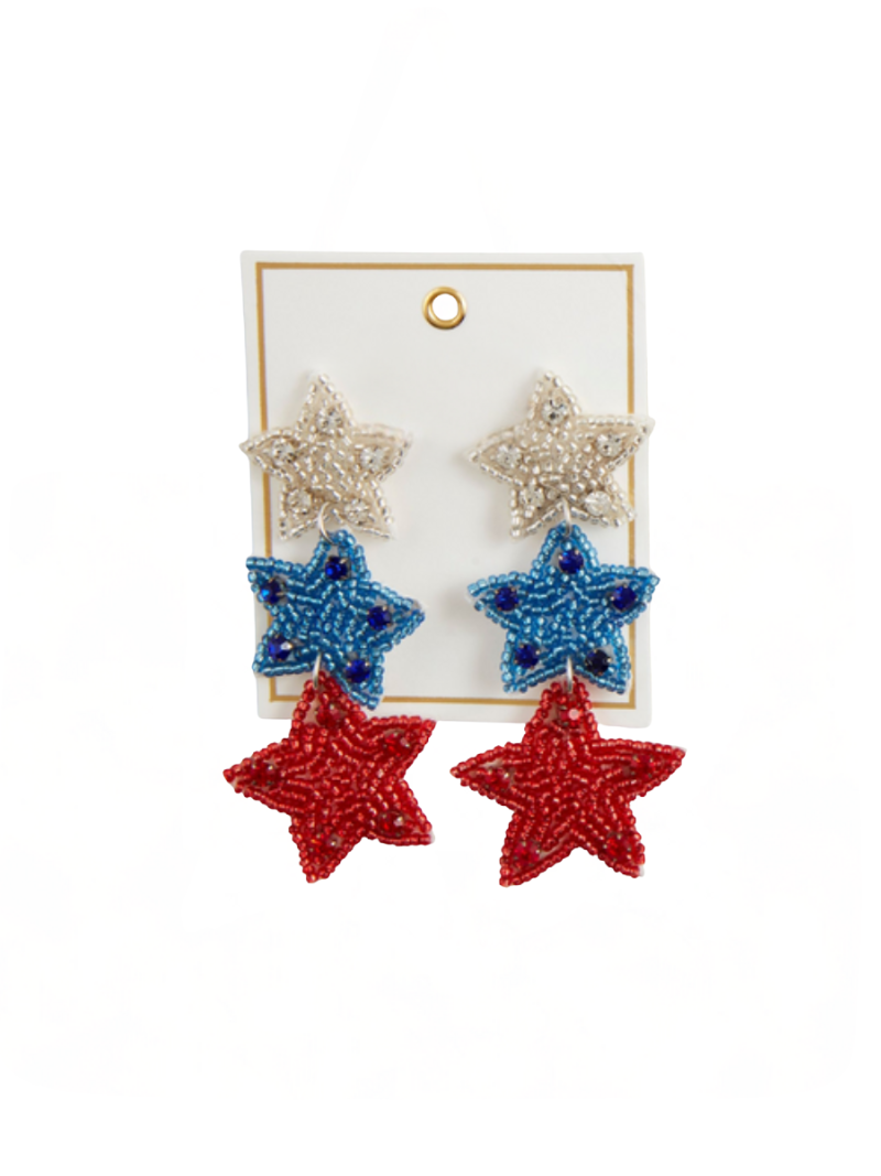 FINAL SALE 4th of July Earrings - Stars