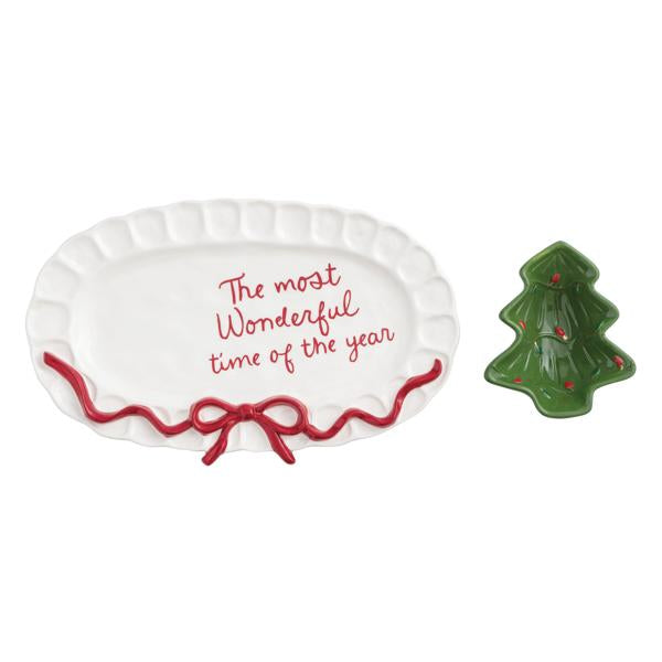 Christmas Bow Tidbit & Platter