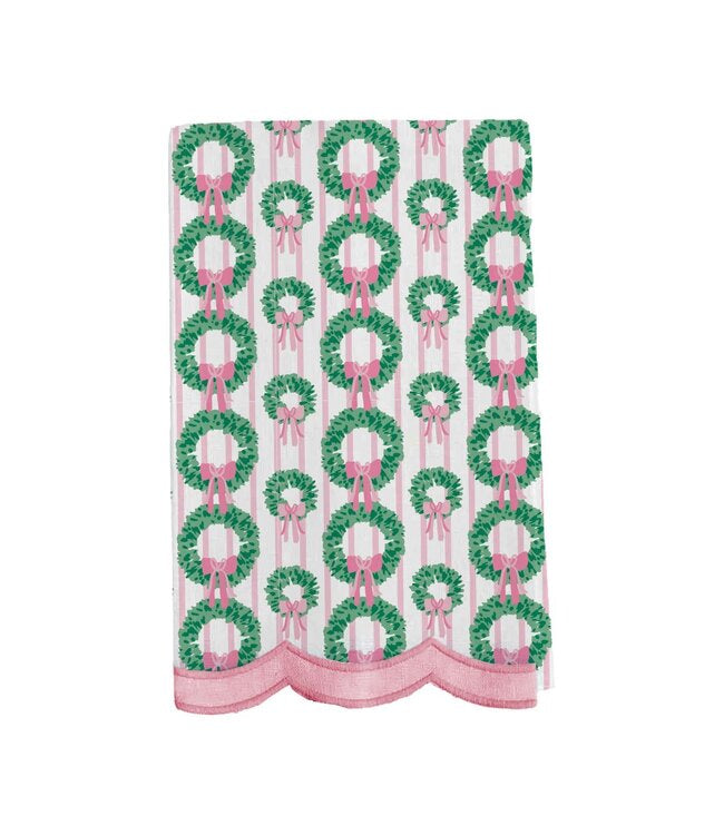 Mary Square Tea Towel - Rosy Wreaths