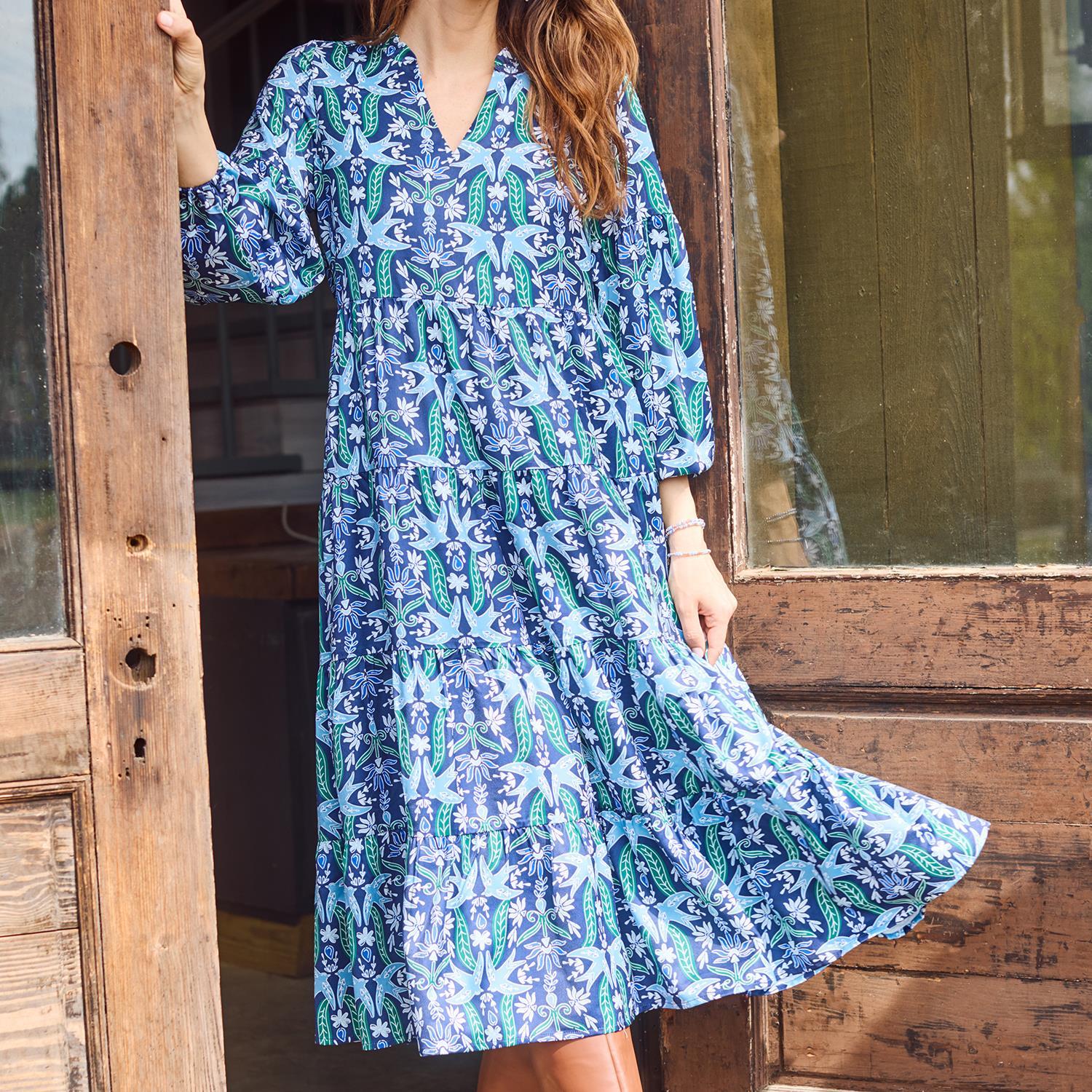 Christina Maxi Dress - Gossamer Wings Navy