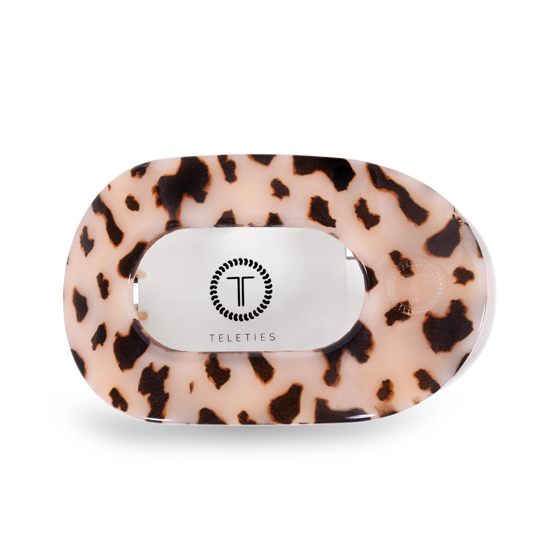 Teleties Large Flat Round Clip - Blonde Tortoise